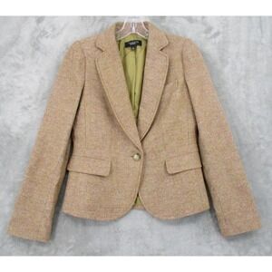 Talbots Blazer 6 Brown Wool Blend Button Career Office Lightweight All Season